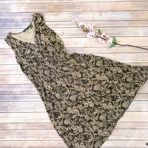 EDDIE BAUER Cotton Jersey Dress Medium Brown Tan